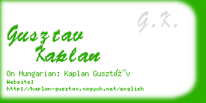 gusztav kaplan business card